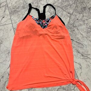 ZeroXposur Women's Swim Top in Orange and Black